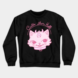 Pink Kitsch Demon Cat Crewneck Sweatshirt